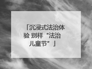 沉浸式法治体验 别样“法治儿童节”